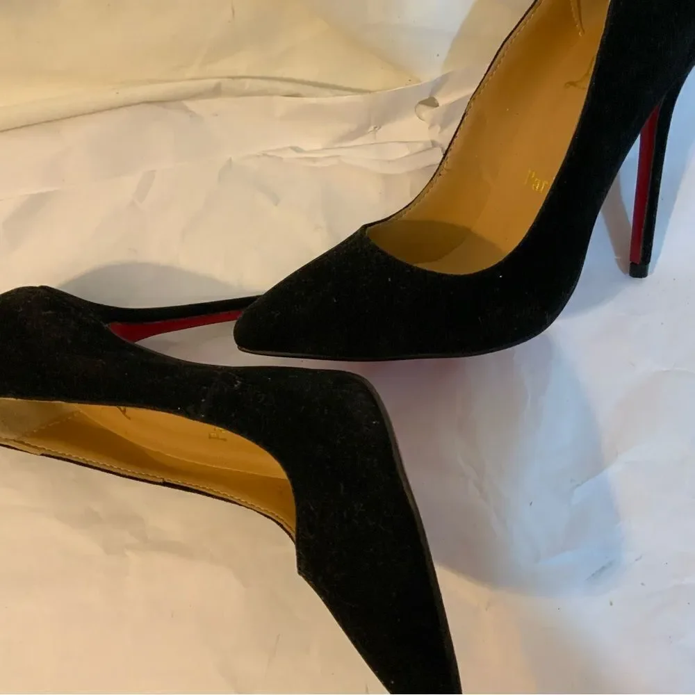 CHRISTIAN LOUBOUTIN HEELS SUEDE BLACK size 36